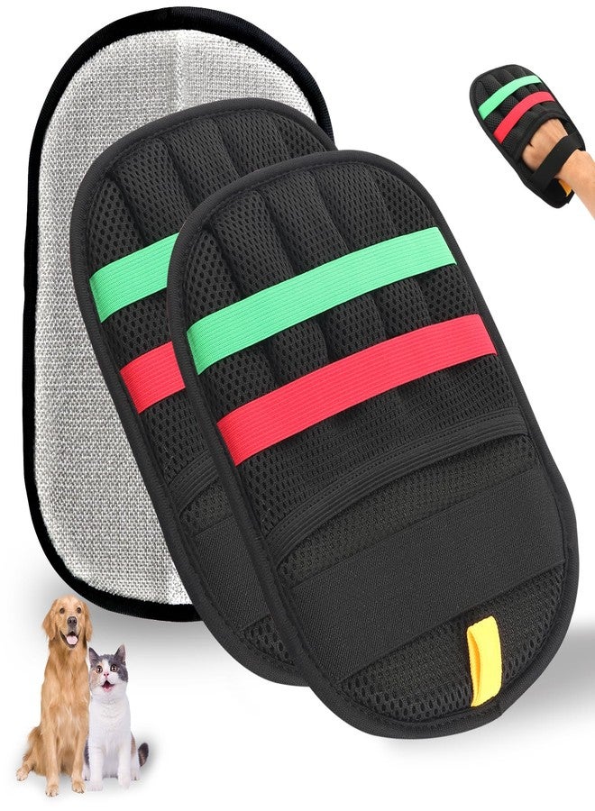 ZREVSB Pet Hair Remover Glove for Dogs & Cats, Newly Upgraded Reusable Electrostatic Pet Hair Gloves, Pet Hair Remover Tool for Clothing, Couch, Carpet, Car Seat (2Pcs - Black) - Image 1